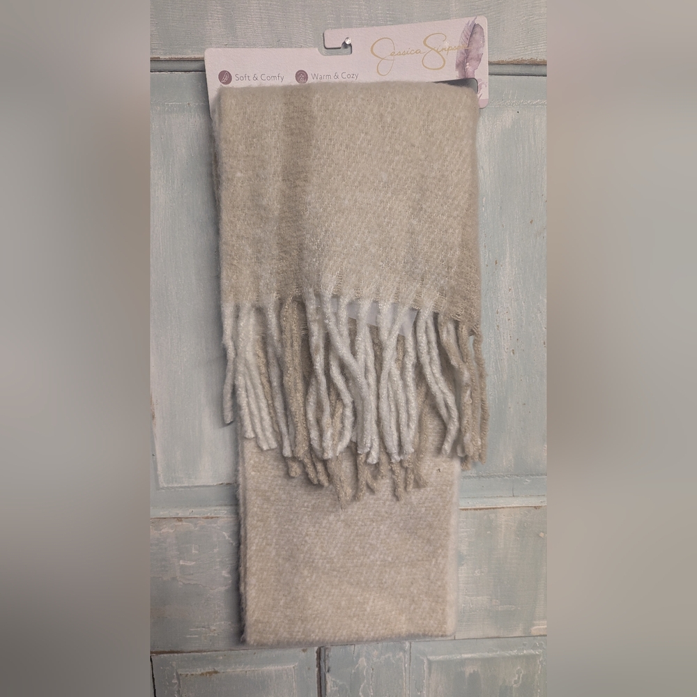 Cozy Tan Fringe Scarf